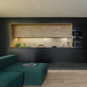 Fundermax Küche Infinity aus Schichtstoff HPL im Dekor 0428 sowie der Oberfläche NN 2_1