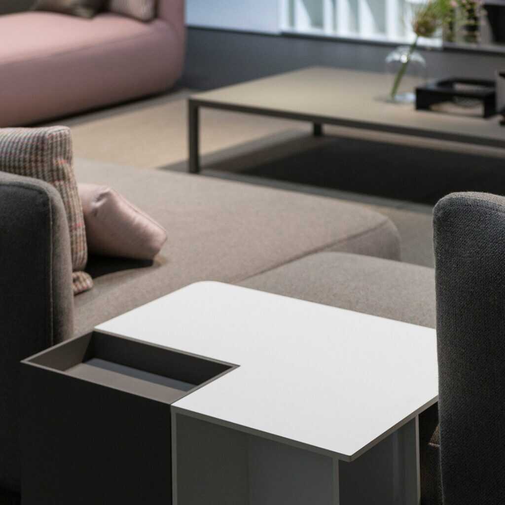 Beistelltisch Fenix Platten weiß matt und cacao