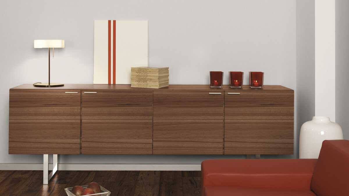 37755 BS1 Dunkelbrauner Holzschrank