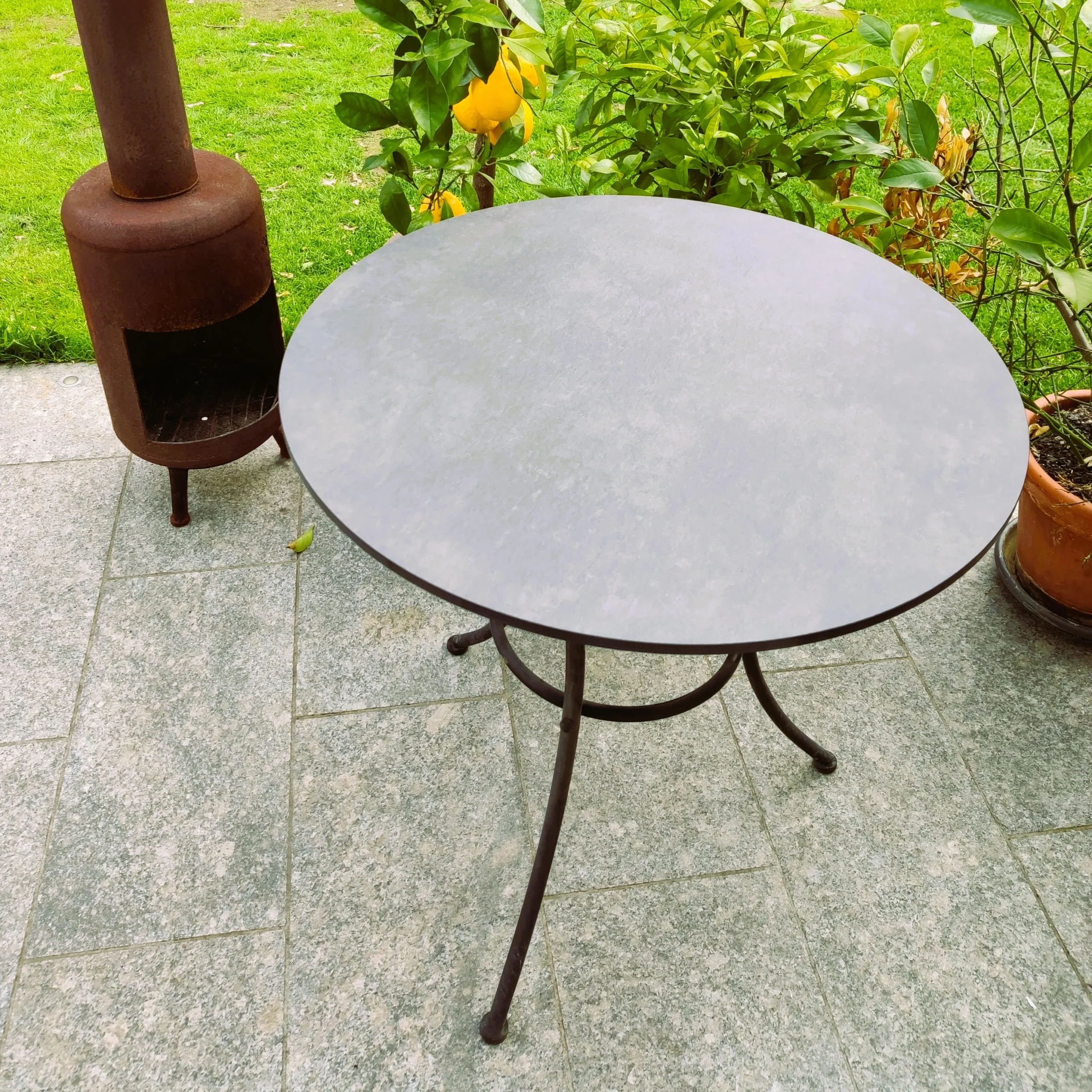 Gartentisch mit Prado Achatgrau Tischplatte