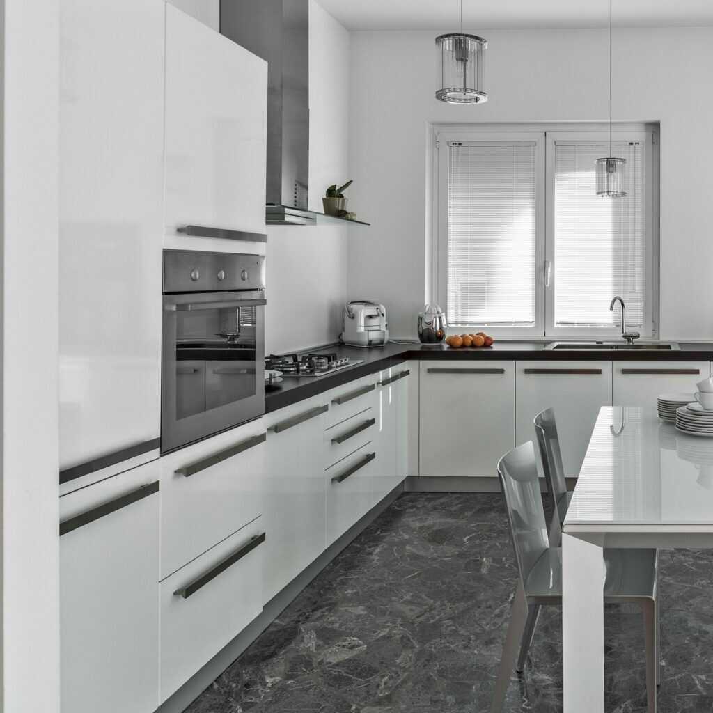 Küche in glasoptik Bianco Glänzend