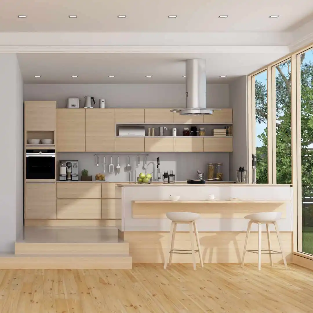 Küche im Tundra Birke Dekor