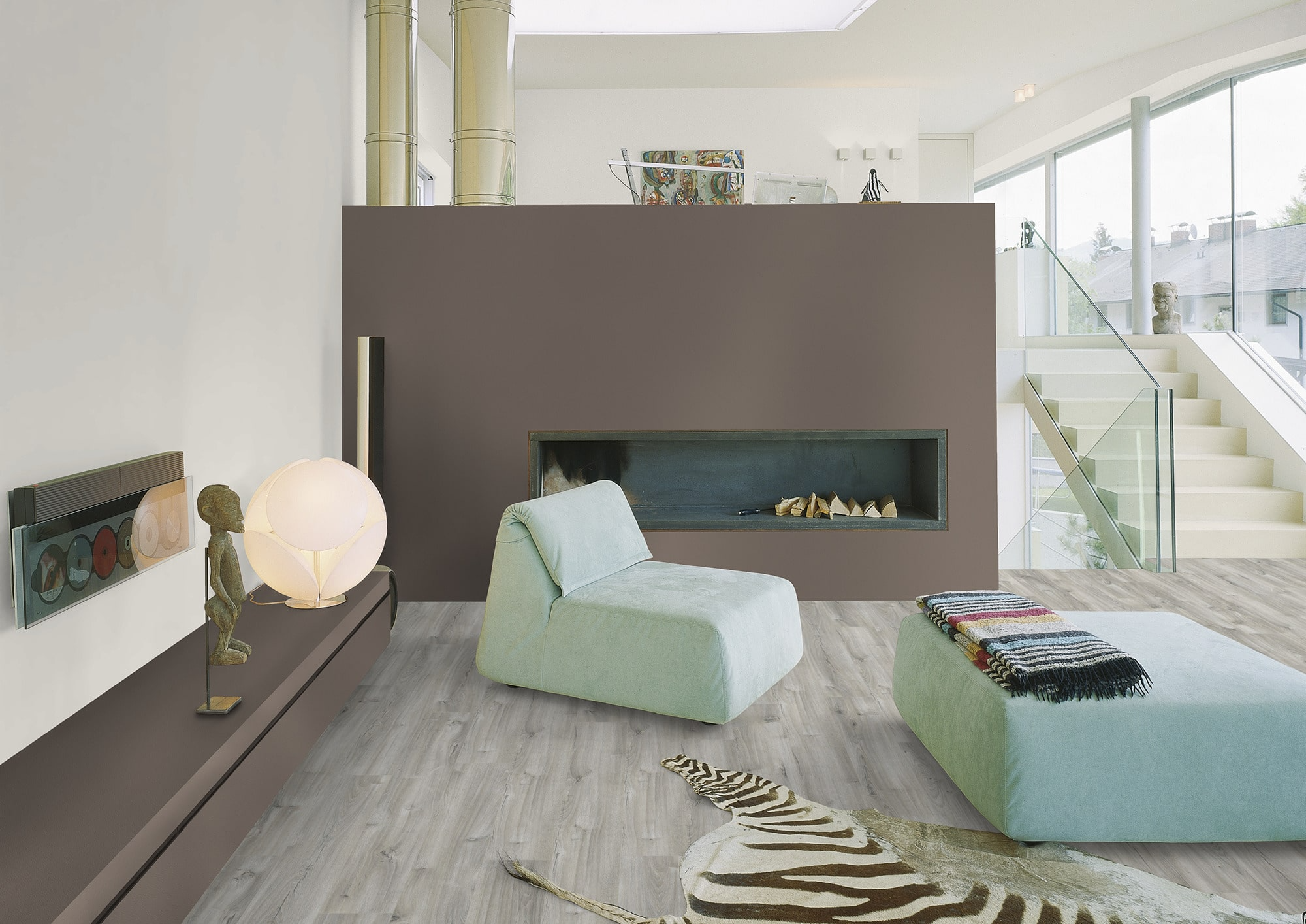 Wandverkleidung in Taupe