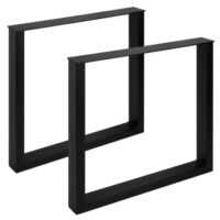 SO-TECH® Tischuntergestell TAB aus massivem Stahl in Schwarz matt, Set mit zwei rechteckigen Gestellen.