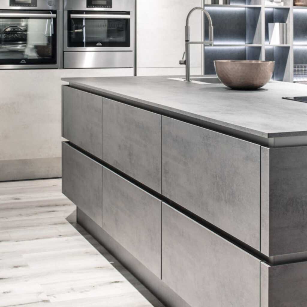 Beton Art Schiefergrau Küchenblock